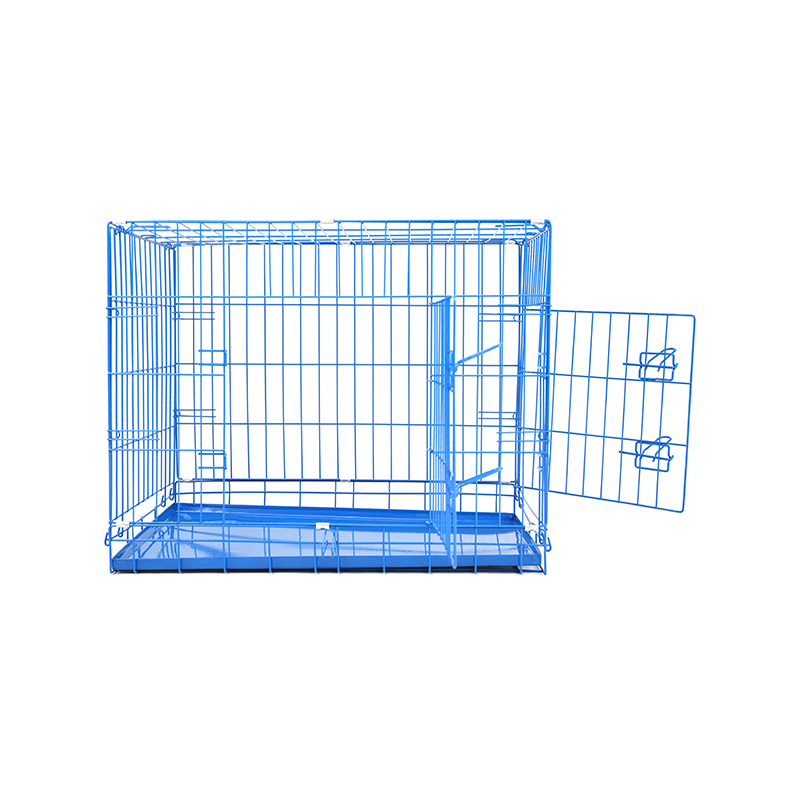 DH016-2 กล่องสัตว์เลี้ยงสุนัขพับได้ 2 ประตูพร้อมถาด ABS